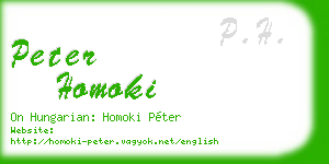 peter homoki business card